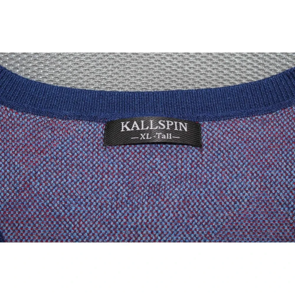 Kallspin Argyle Tri Blend V-Neck Preppy Sleeveless‎ Sweater Vest Mens Size XLT